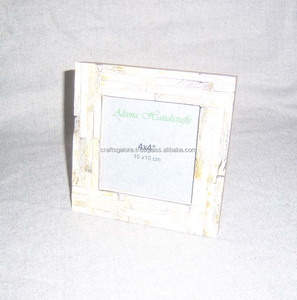 Cadre photo décoratif vibrant en os d'orange et résine incrustés, fait à la main, collection pour salon, chambre à coucher et bureau - Product Image 5