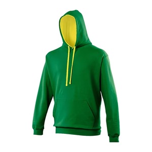Sudadera con Capucha Verde para Hombre, Corte Regular, Forro Polar Informal, Diseño de Bolsillo de Color Sólido, Ropa de Invierno, 100% Algodón - Product Image 2