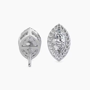 Diamond Stud <b>Earrings</b> with Screw Back Certified Brilliant Marquise Cut Diamond Iced Out <b>Cute</b> Luxury <b>Earrings</b> Set for Women's - Product Image 2