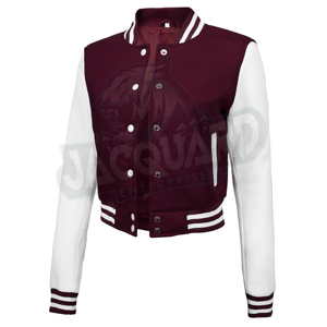 Veste universitaire pour femmes, marque privée, prix compétitif, étiquette personnalisée, nouvelle collection, vestes courtes, fabriquées au Pakistan - Product Image 1