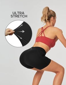Shorts de cyclisme taille haute personnalisables avec logo, pour la course à pied, l'entraînement et le sport, avec poches - Product Image 2