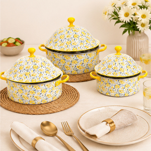 Wholesale Elegant Floral Insulated Casserole Hot Pot Set Luxury Stainless Steel Food <b>Warmer</b> Thermal Serving Bowl for <b>Buffet</b> - Product Image 4