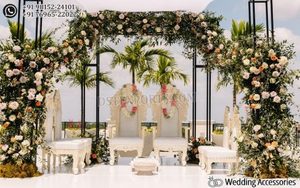 Conjunto de Sillas Mandap para Bodas Budistas, Sillas Mandap Talladas en Madera para Bodas Gujarati, Sillas Mandap de Lujo con Asientos Bajos - Product Image 2
