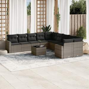 Grey Garden <b>Sofa</b> <b>Set</b> D0100X3X4DP Outdoor Rattan Contemporary Waterproof Furniture - Product Image 3