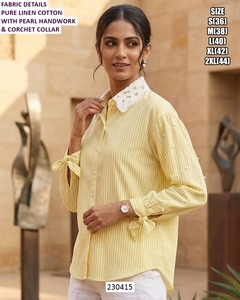 Chemise décontractée à col rayé faite à la main - Product Image 3