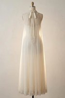 Robe de soirée sirène longue en tulle blanc simple de haute qualité, ornée de perles et de cristaux floraux, avec col halter |   Balai écologique