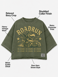 Custom Print logo Heavyweight Cotton Acid Wash Oversized <b>T</b>-<b>shirt</b> Cropped <b>Boxy</b> Rhinestone Graphic Tee Streetwear Men <b>T</b> <b>Shirt</b> - Product Image 3