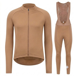 Conjunto de ciclismo personalizado al por mayor para hombre, color marrón claro, kit de ciclismo de carreras, ligero, transpirable, pantalones con tirantes, kit de ciclismo - Product Image 1