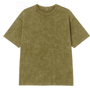 T-shirt en coton lavé surdimensionné pour homme, manches courtes, col rond, couleur unie, jersey décontracté - Product Image 5