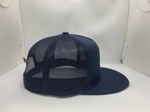 Fabric 5-Panel Design High Quality Trucker <b>Hat</b> Custom Polyester/Cotton Brim Breathable Mesh <b>Flat</b> Square Snapback Performance - Product Image 3