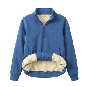 เสื้อสเวตเชิ้ตผู้ชายแบบคอซิป ¼  ปักโลโก้ตามสั่ง ลายแกะ  ผ้าถักสำหรับฤดูหนาว โพลีเอสเตอร์/คอตตอน - Product Image 5