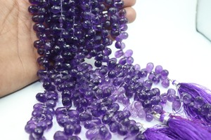 AAA Grade African <b>Amethyst</b> Drop Shape Beads 6-8 MM 8 Inch Natural Gemstone For Jewelry Making At Wholesale Price - Product Image 5
