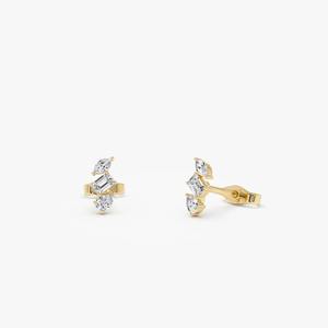 Natural Diamond Multi Shape <b>Stud</b> Earrings 14K White Yellow Rose Gold 0.30 Carat VS Clarity Prong Set Hypoallergenic Jewelry - Product Image 2