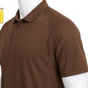 SAMAVIA Custom Plain <b>Brown</b> <b>Men's</b> <b>Polo</b> <b>Shirts</b> Short Sleeve Moisture Wicking Casual Golf Uniform OEM ODM Wholesale Manufacturer - Product Image 4