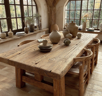 Table à manger en bois d'acacia massif de haute qualité avec pieds en bois pour un style moderne et une ambiance élégante