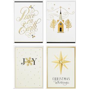 Set di Biglietti d'Auguri Natalizi Religiosi in Scatola, 4 Design, 24 Biglietti con Buste, Tema Pace su Terra - Product Image 2