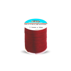 Hilo Cola de Ratón ILAN 1.5mm x 50m Color Granate para Joyería - Product Image 1