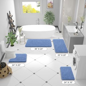 Tappetini da Bagno in Ciniglia Extra Morbidi 30x20, Asciugatura Rapida, Lavabili in Lavatrice con Base in Gomma per il Bagno - Product Image 2