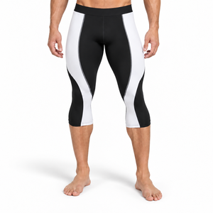 Men <b>Capri</b> <b>Legging</b> Offers Flexible Performance Breathable Construction And Secure Comfort For Athletic Training And Exercise - Product Image 1