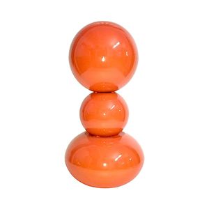 Jarrón Metálico Naranja Moderno, Hecho a Mano, con Diseño Martillado, para Flores, Decorativo, Redondo, de Hierro, para Hogar, Hotel, Bodas, Decoración de Mesa de Lujo - Product Image 2