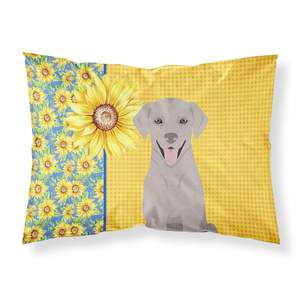 Tournesols d'été Gris Labrador Retriever Standard Léger Super Doux Facile d'entretien Taie d'oreiller décorative Taie d'oreiller Taies d'oreiller - Product Image 1