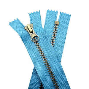 Fermeture éclair métallique à extrémité fermée n°5, dents en Y argentées, longueur personnalisée pour sacs et vêtements - Product Image 2