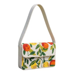 Sac à bandoulière de luxe artisanal en perles, motif flamant rose tropical, pour femme, style soirée d'été - Product Image 3