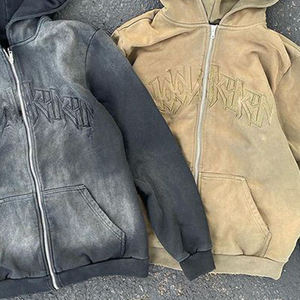 Hoodie unisexe 100% personnalisable, style streetwear très demandé, effet délavé à l'acide, effet délavé soleil, broderie et patchs usés sur mesure - Product Image 2