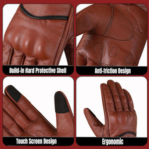Guantes de Motociclismo al por Mayor, Antideslizantes, con Palma de Cuero, Doble Costura, Protección Rígida en los Nudillos - Product Image 2