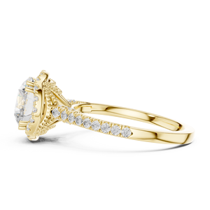 Anillo de compromiso con diamante cultivado en laboratorio de 2 quilates, corte brillante redondo, certificado por IGI, con engaste pavé, oro sólido de 14k, anillo de aniversario - Product Image 2