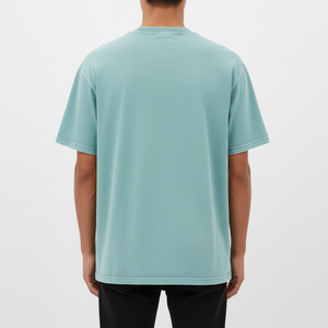 เสื้อยืดคอตตอนฟอกสีทรงโอเวอร์ไซส์สำหรับผู้ชาย 230 GSM สไตล์ลำลอง สตรีทแวร์ เนื้อผ้านุ่ม สวมใส่สบาย ระบายอากาศได้ดี น้ำหนักเบา ทรงหลวม รับผลิตแบบ OEM - Product Image 3