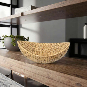 Natural <b>Wicker</b> Rattan Serving Tray with Bread and Fruit Organizer Restaurant Storage <b>Basket</b> with <b>Handles</b> - Product Image 3