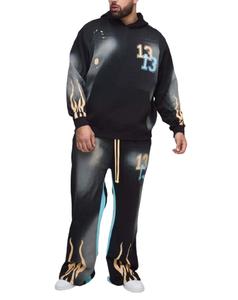 Ensemble survêtement TITAN TREAD WEAR pour enfants en molleton 100% coton, sweat à capuche et pantalon oversize, broderie, impression numérique, anti-UV - Product Image 4