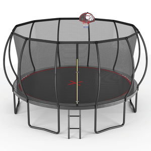 Trampoline YC 14FT Pumpkin noir et rouge avec cadre de 90 cm de hauteur, jouets de saut - Product Image 4