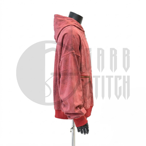Sudadera con capucha y cremallera personalizada con lavado ácido, estilo oversize vintage, de algodón lavado y felpa, con efecto desgastado, estilo streetwear, OEM ODM de fábrica - Product Image 5