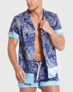 Ensemble deux pièces été bleu ciel pour homme et femme : T-shirt et short assortis – 50 couleurs disponibles - Product Image 6