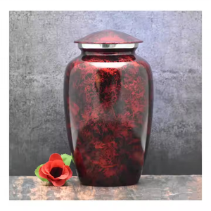 โกศบรรจุอัฐิสีเทาสวยงาม ทำจากโลหะพิมพ์ลายจุดสีดำ สำหรับบรรจุอัฐิมนุษย์ ใช้ในพิธีศพ ทนทาน คุณภาพดีเยี่ยม - Product Image 2