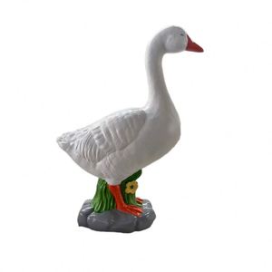 Statue d'oiseau en résine blanche peinte à la main, réaliste et fantaisiste, pour jardin, cour, pelouse, décoration extérieure - Product Image 5