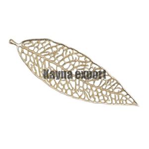 Centro de mesa de lujo Artesanía decorativa Diseño de hoja de oro de metal con acabado de esmalte blanco - Product Image 4