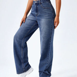 Pantalones Vaqueros Clásicos para Mujer, Corte Regular, Duraderos y Cómodos, Mezcla de Algodón, Ideales para el Trabajo - Product Image 5