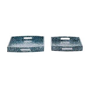 Bandeja de servicio de nácar de alta calidad de Vietnam con asa, elegante bandeja redonda para fregona en madera MDF, superventas para ocasiones alimentarias - Product Image 3