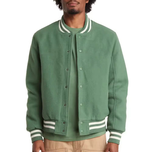 Men's Custom Logo Unisex <b>Canvas</b> Winter Hooded Varsity Letterman Baseball Jacket Breathable Plus Size Front Logo Stylish - Product Image 1