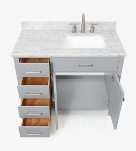 Mueble de Baño de 43 Pulgadas Marca Privada Hannah, Gabinete con Lavabo a la Derecha, Solo 2 Opciones de Acabado, Venta al Por Mayor, Fábrica en Vietnam - Product Image 5