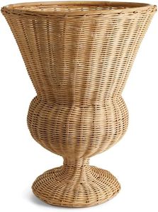 Vase Urne en Rotin Tressé Artisanal Haut de Gamme avec Pieds, Rustique, Élégant, Simple, Contemporain, Écologique, Support Décoratif pour Fleurs de Mariage - Product Image 2