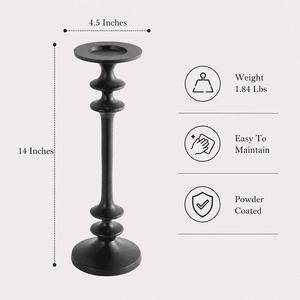 <b>Black</b> <b>Candlestick</b> <b>Holder</b> Durable Home Decoration Metal Candle Stand - Product Image 4