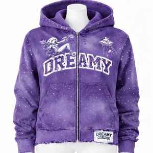 Sweat à capuche zippé pour homme en fausse fourrure avec strass, effet vieilli, imprimé sérigraphié, coupe oversize, fabrication de sweats à capuche zippés en fourrure - Product Image 1