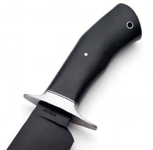 Couteau utilitaire à lame fixe personnalisé noir mat, manche ergonomique en bois d'ébène, outil de découpe pour barbecue extérieur - Product Image 6