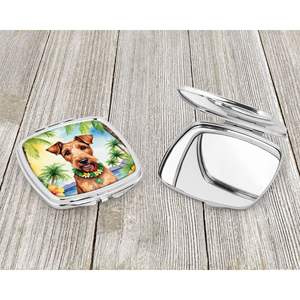 Irish Terrier Luau Compact Travel Makeup <b>Mirror</b> Portable Folding <b>Handheld</b> Design Gift for Women and Girls - Product Image 3