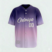 Maillot de baseball imprimé à deux boutons sur le devant, manches courtes, col en V, 100 % polyester, séchage rapide, respirant, service OEM de haute qualité
