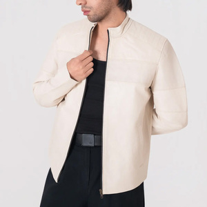 Icon by Gilani <b>Men</b>’s <b>White</b> Leather <b>Jacket</b> - <b>Jacket</b> <b>White</b> - Product Image 4